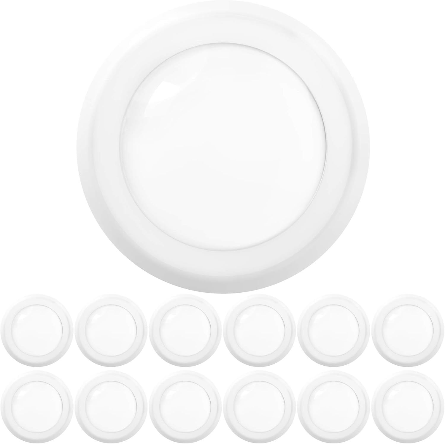 Sunco Lighting 12 Pack 5/6” LED Disk Lights Flush Mount Ceiling Light Fixture Recessed 6000K Daylight Deluxe, 100W Equivalent 15W, 1050LM, Dimmable Low Profile Surface Mount ETL.