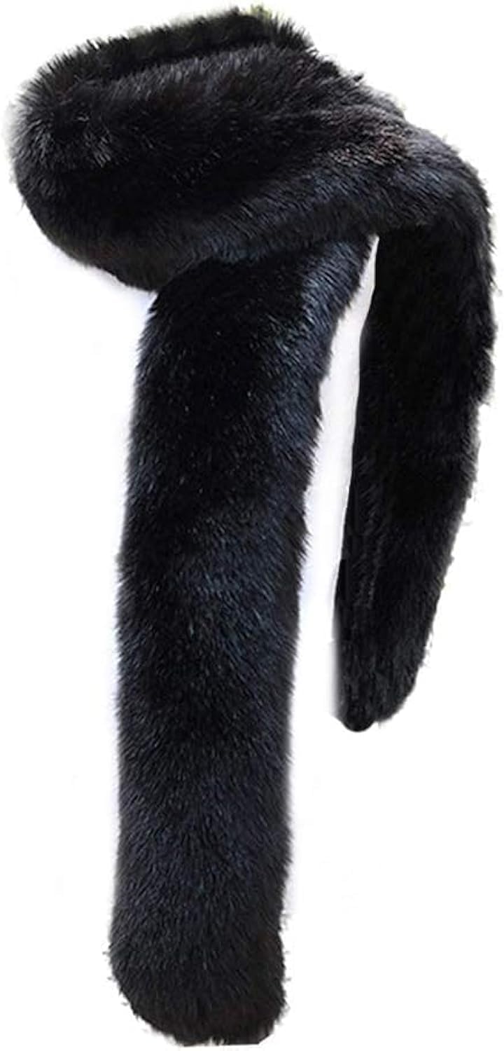 Bettli Women's Men's Extra Large Faux Fox Raccoon Fur Scarf Collar Stole Shawl