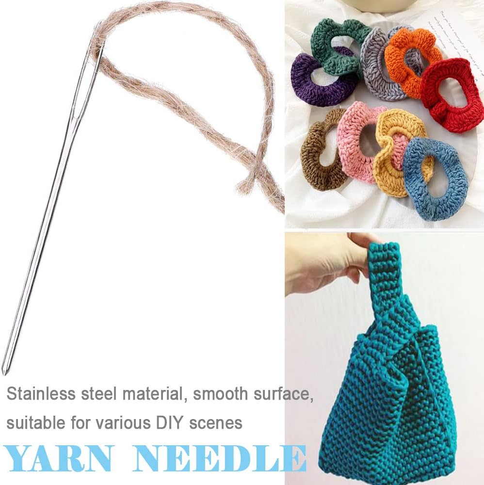 KOLEONHOME 15 Pcs Large Eye Yarn Tapestry Darning Needles, 3 Sizes Knitting Needles for Yarn with Aluminum Tube for Finishing Off Crochet Projects - Image 4
