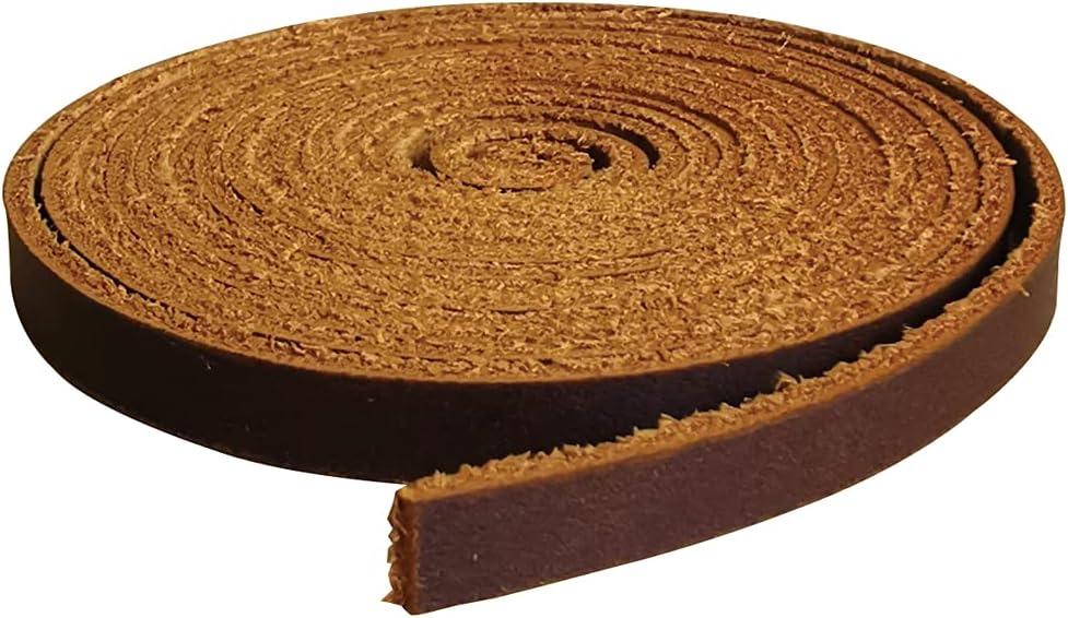 Genuine Leather Strip 1/4 Inch Wide 72 Inches Long for DIY Craft Projects, 1.8-2mm Thick, Bourbon Brown - Image 2
