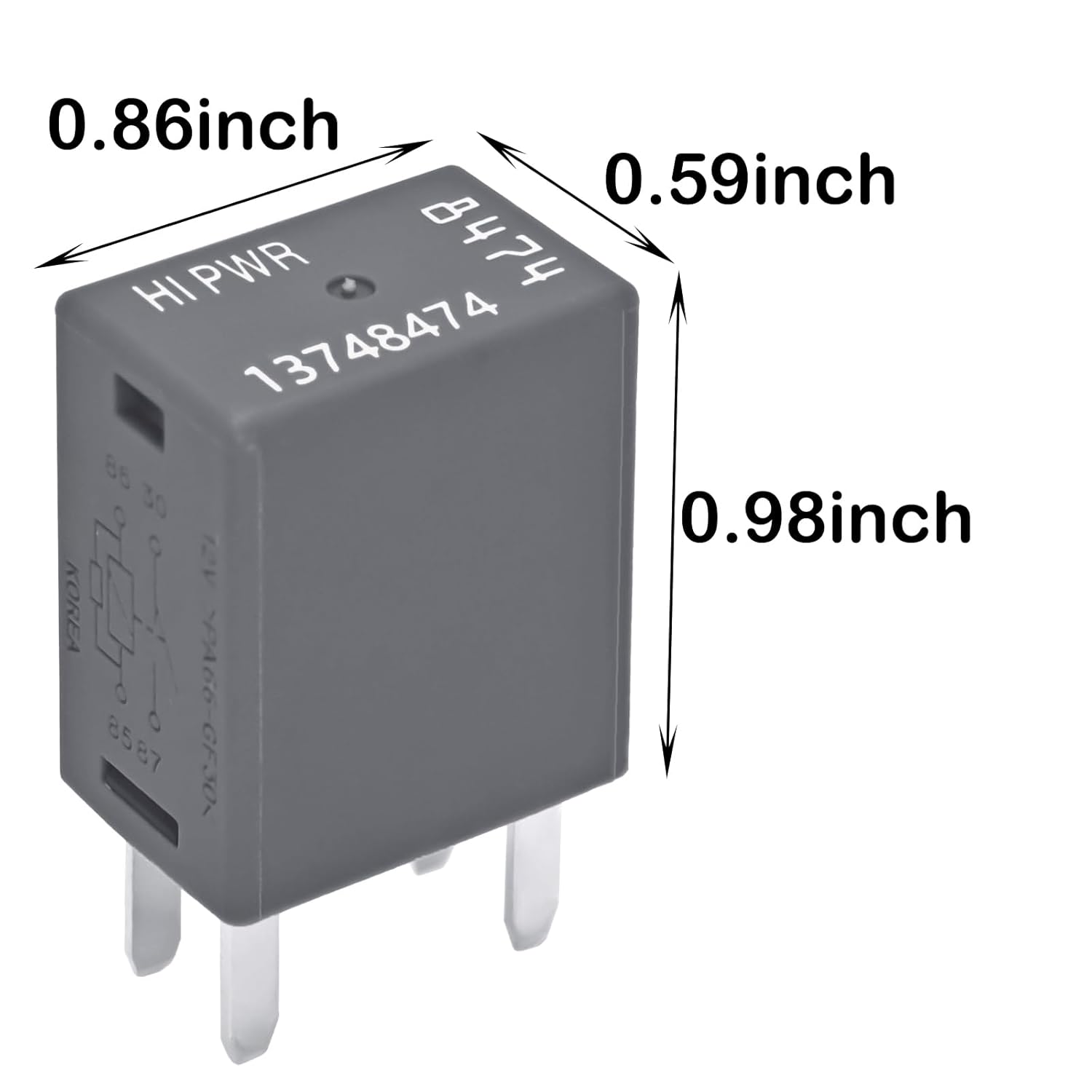Automotive Relay 13748474 8474 (Pack of 2) - 12V 4-Pin SPDT Automotive Relay - Replace 68083380AA 12088567 - Image 2