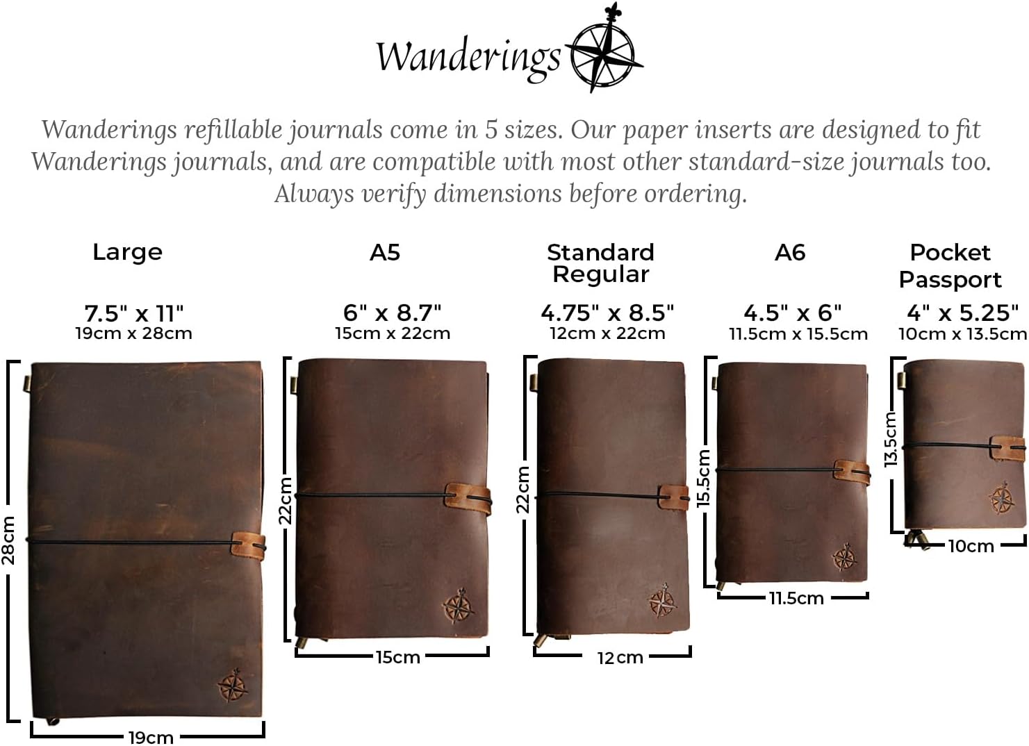 Wanderings Blank Passport Size Travelers Notebook Inserts | 3.5" x 5" (9 x 12.7cm) | 80 GSM Paper | 3 Hand-sewn Booklets / 180 Pages |Travelers Notebook Refills for Journals, Diaries, Planners - Image 6