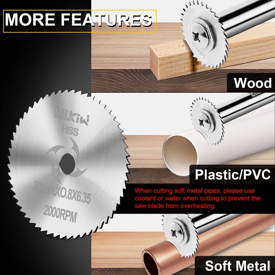 1/4-Inch Hex Shank Rotary Drill Saw(with 5PCS Blades),HSS Saw Disc Wheel Cutting Blades for Drills Rotary Tools - Image 5
