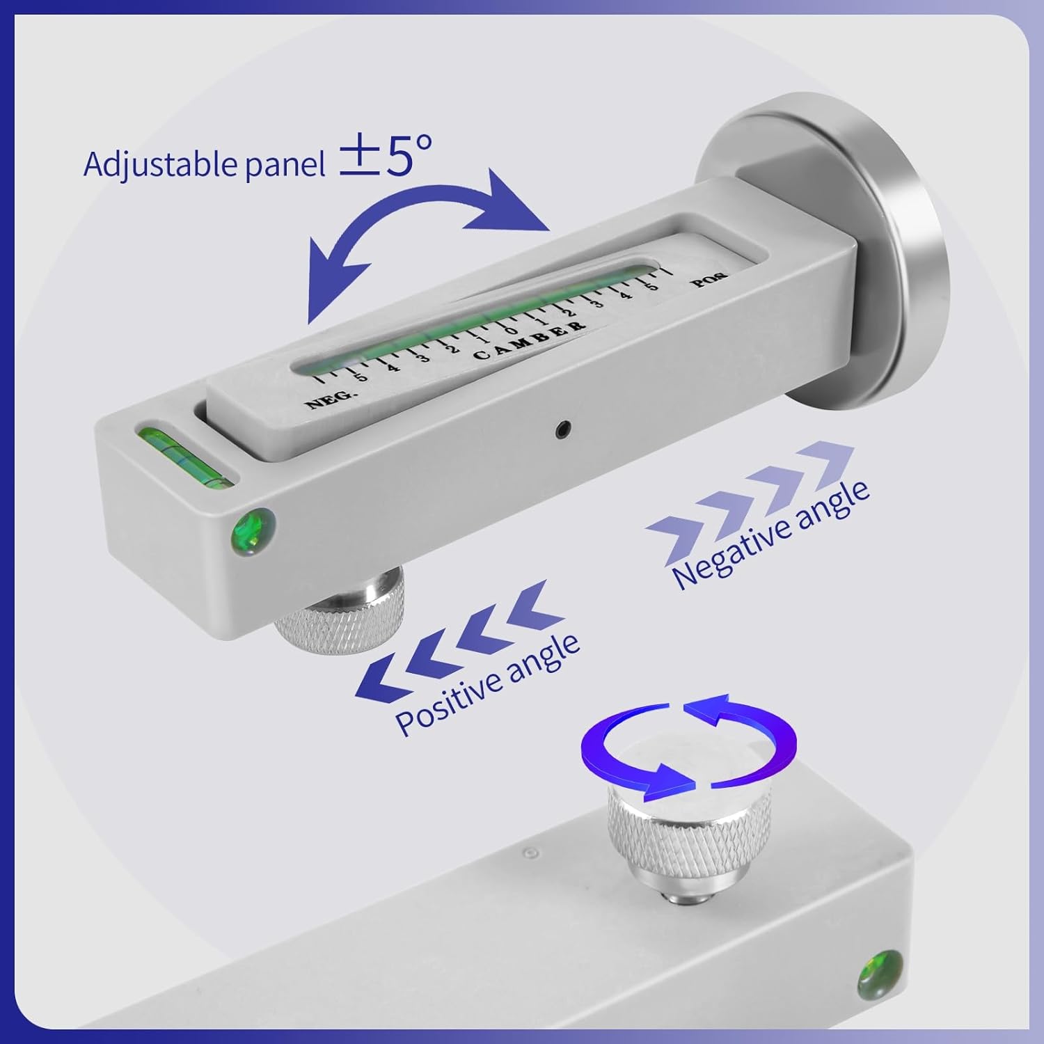 Ziopetru 2 Pack Adjustable Magnetic Gauge Tool, Wheel Camber, Caster Pillar and Wheel Alignment Tools for Automotive Truck RV Tire Repair - Image 2