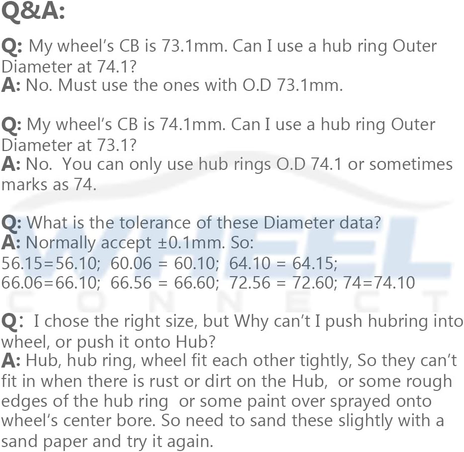 WHEEL CONNECT Hub Centric Rings,73.1 to 56.1, Aluminium Alloy Hubrings 56.1 to 73.1 Set of 4, O.D:73.1-I.D:56.15 (56.1) mm. A - Image 7