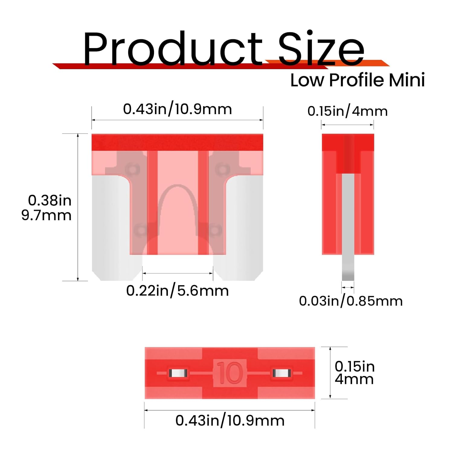 55Pcs Low Profile Mini Fuse Kit, Automotive Fuses Assortment kit(1A/2A/3A/5A/7.5A/10A/15A/20A/25A/30A/35A/40A), Blade Fuse for Car/RV/Truck/Boat/Marine - Image 4