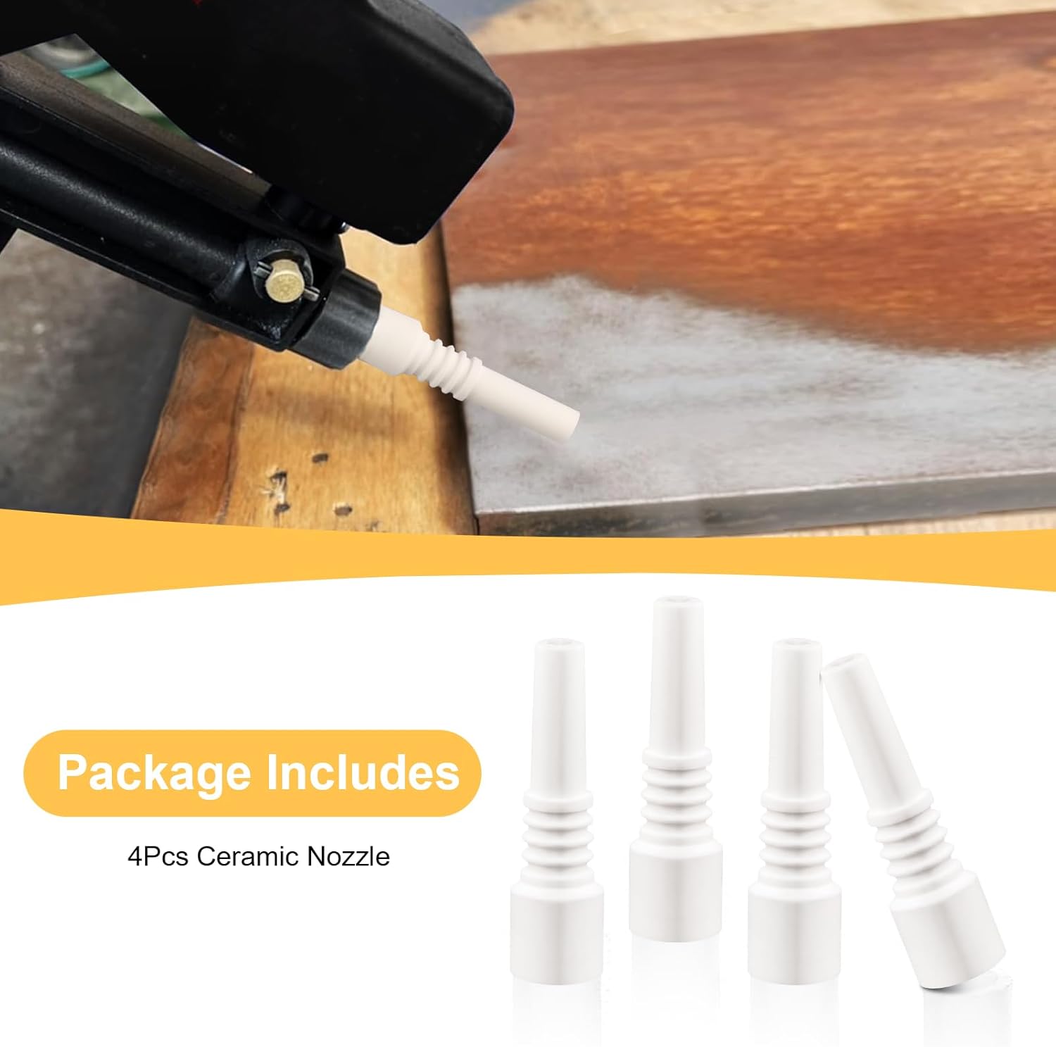 Sand Blaster Ceramic Nozzles Replacement Sandblasting Tips, 10mm Nectar Collector, Ceramic Rust Removal Sandblast Machine Nozzle (4 Pack) - Image 2
