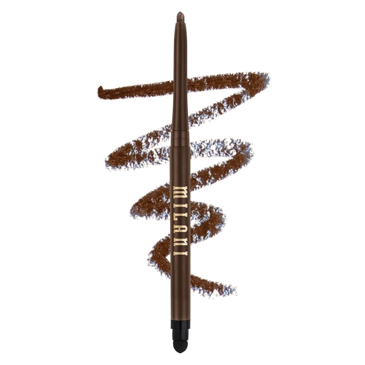 Milani Stay Put Eyeliner - Semi-Sweet (0.01 Ounce) Cruelty-Free Self-Sharpening Eye Pencil with Built-In Smudger - Line & Define Eyes with High Pigment Shades for Long-Lasting Wear