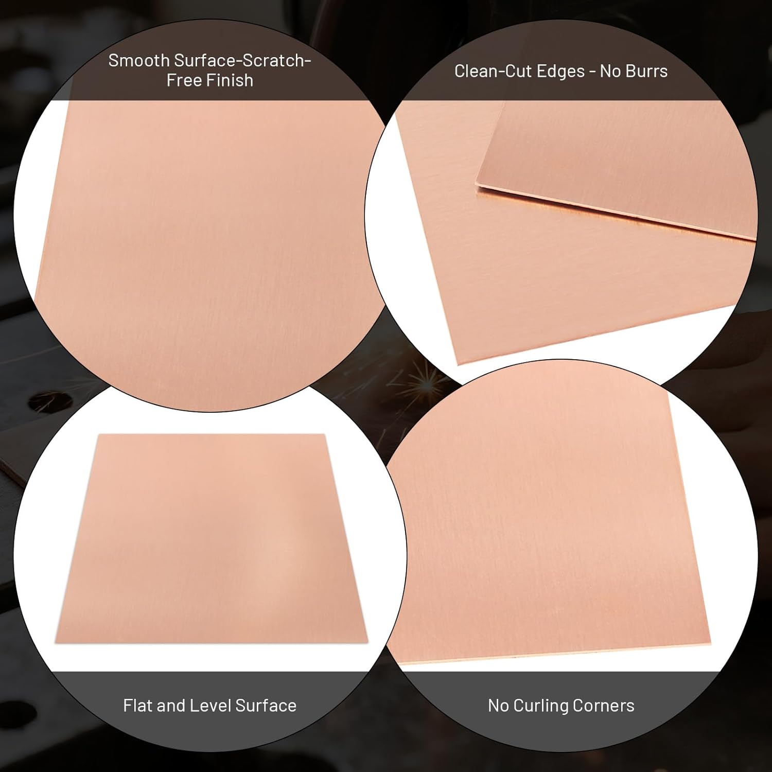 2 Pcs 99.9%+ Pure Copper Sheet, 6" x 6", 28 Gauge Thickness Copper Plates, 153 x 153 x 0.3mm, No Scratches, Film Attached - Image 3
