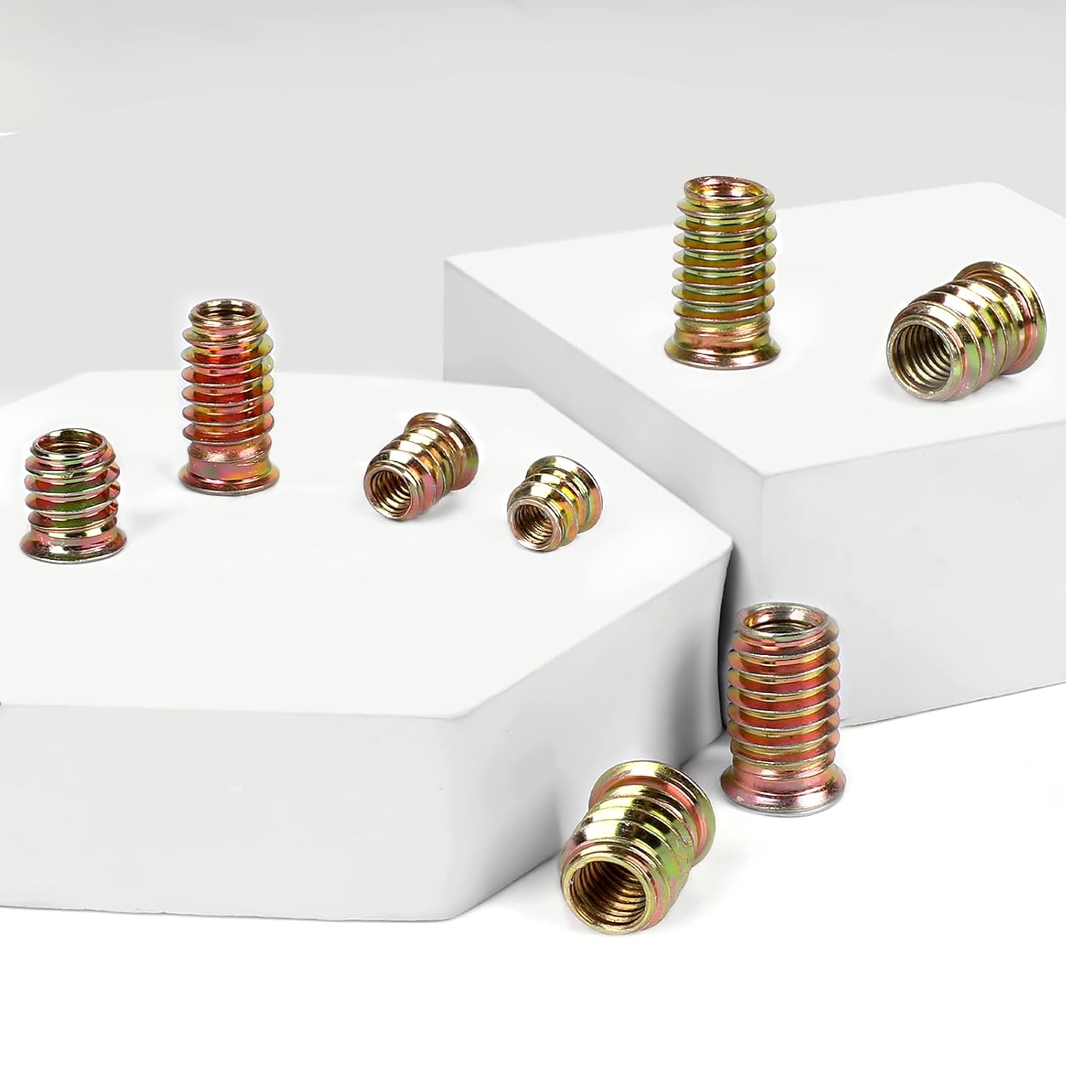 30 PCS M8-1.25 x 25mm Threaded Inserts for Wood Professional Threaded Insert Nuts for Furniture & Wooden Products, Hex Spanner Included - Image 6