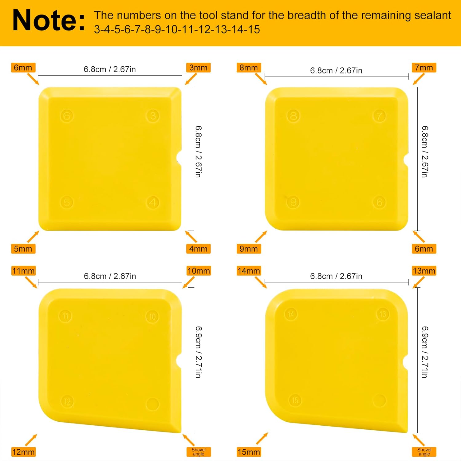 Goopreen 4 Pieces Silicone Caulking Tool Kit Sealant Caulk Finishing Tool for Washroom Kitchen Bathroom Caulk Sealant Sealing - Image 2