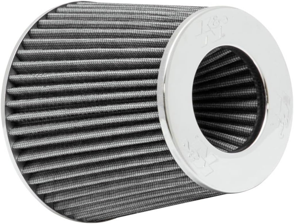 K&N High-Flow Original Lifetime Universal Clamp-On Air Filter: Performance, Premium, Washable: Flange Diameter: 4 In, Filter Height: 5.5 In, Flange Length: 1.125 In, Shape: Round Tapered, RG-1001WT
