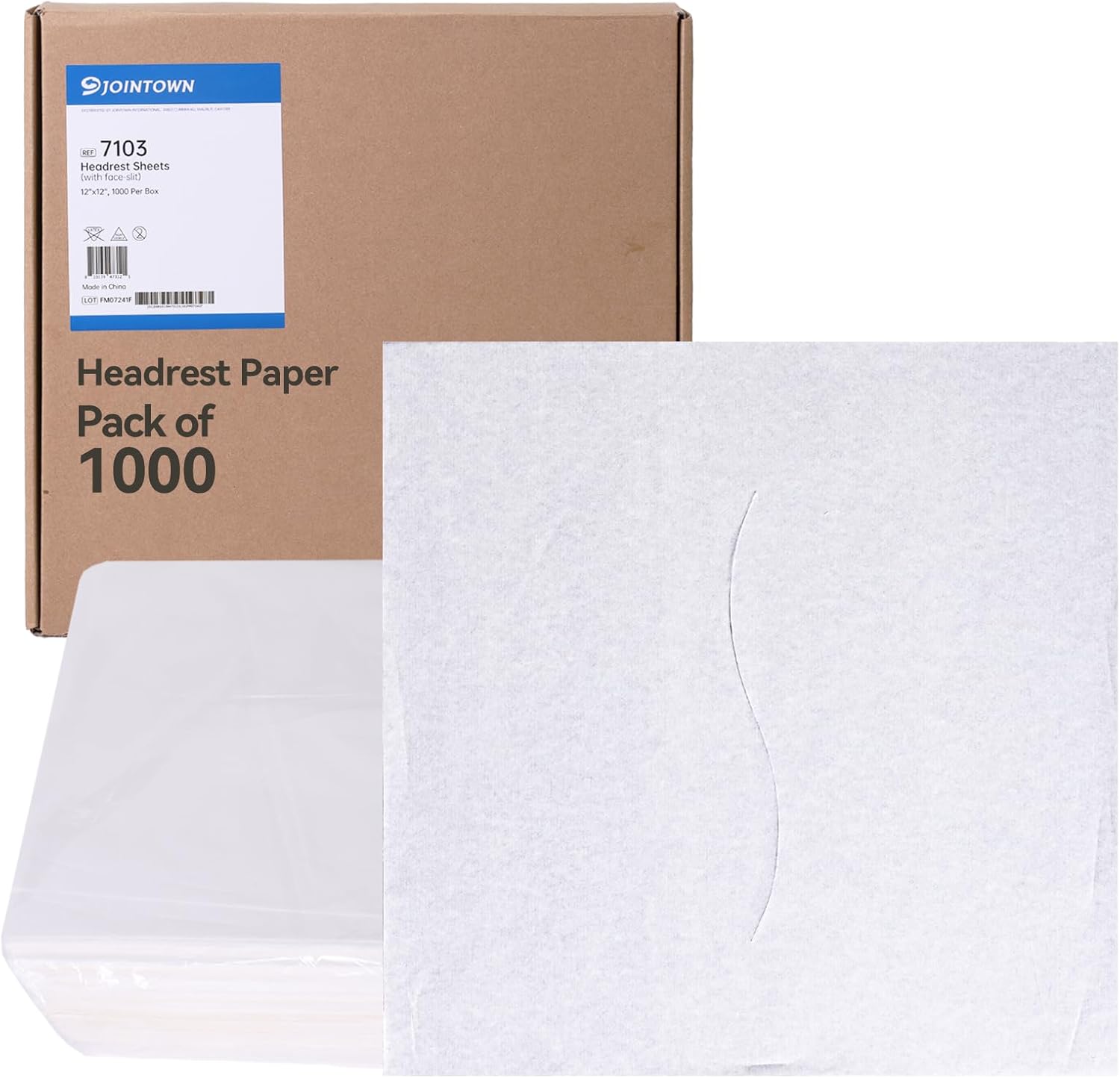 Jointown Headrest Paper Sheets with Slit, 12" x 12", Case of 1000, Disposable Tissue Squares for Chiropractic or Massage Table, White Smooth - Image 6