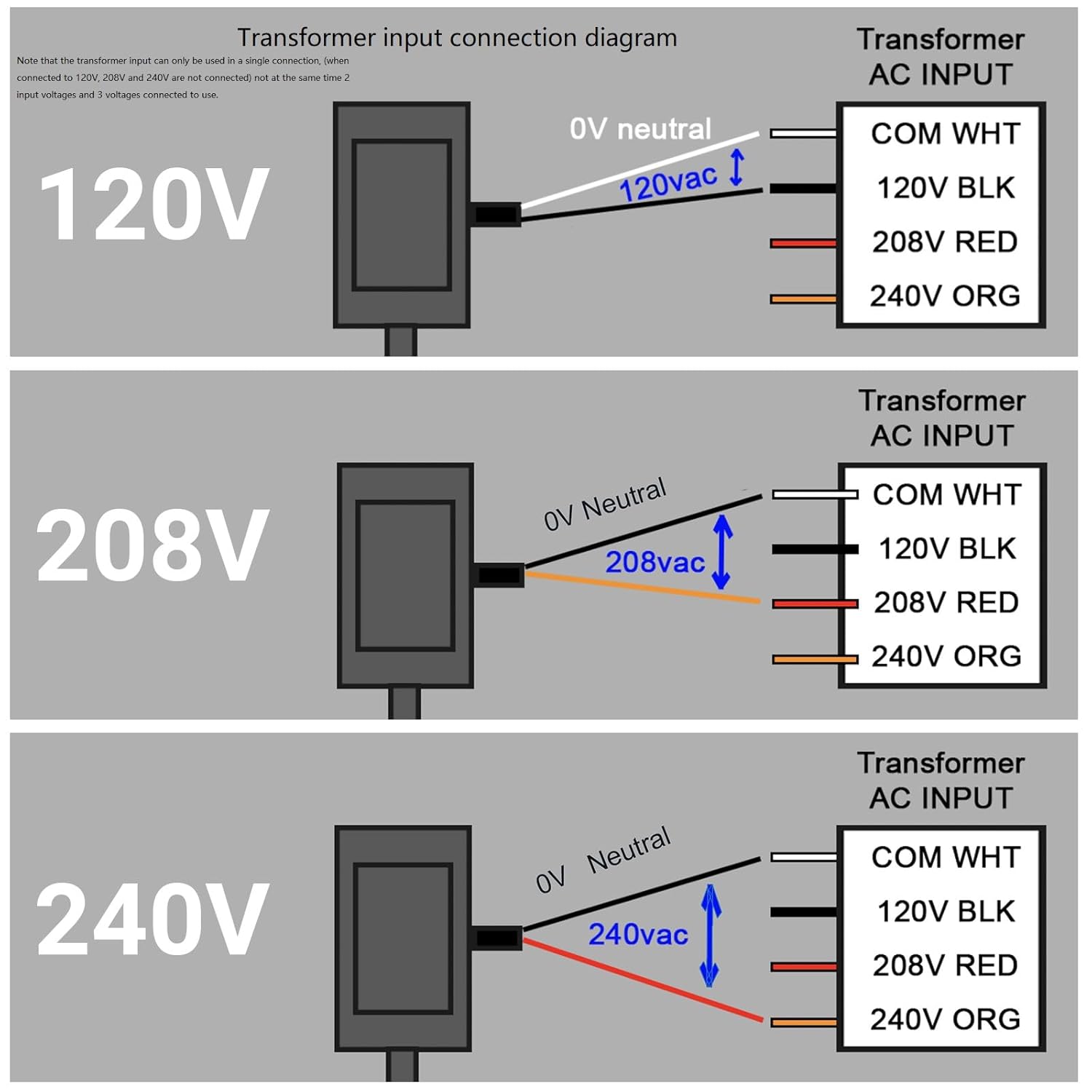 24V 40VA Control Transformer, Primary 120/208/240V, Secondary 24V Isolation Transformer with Foot Mount for HVAC Furnace Multi Tap - Image 3