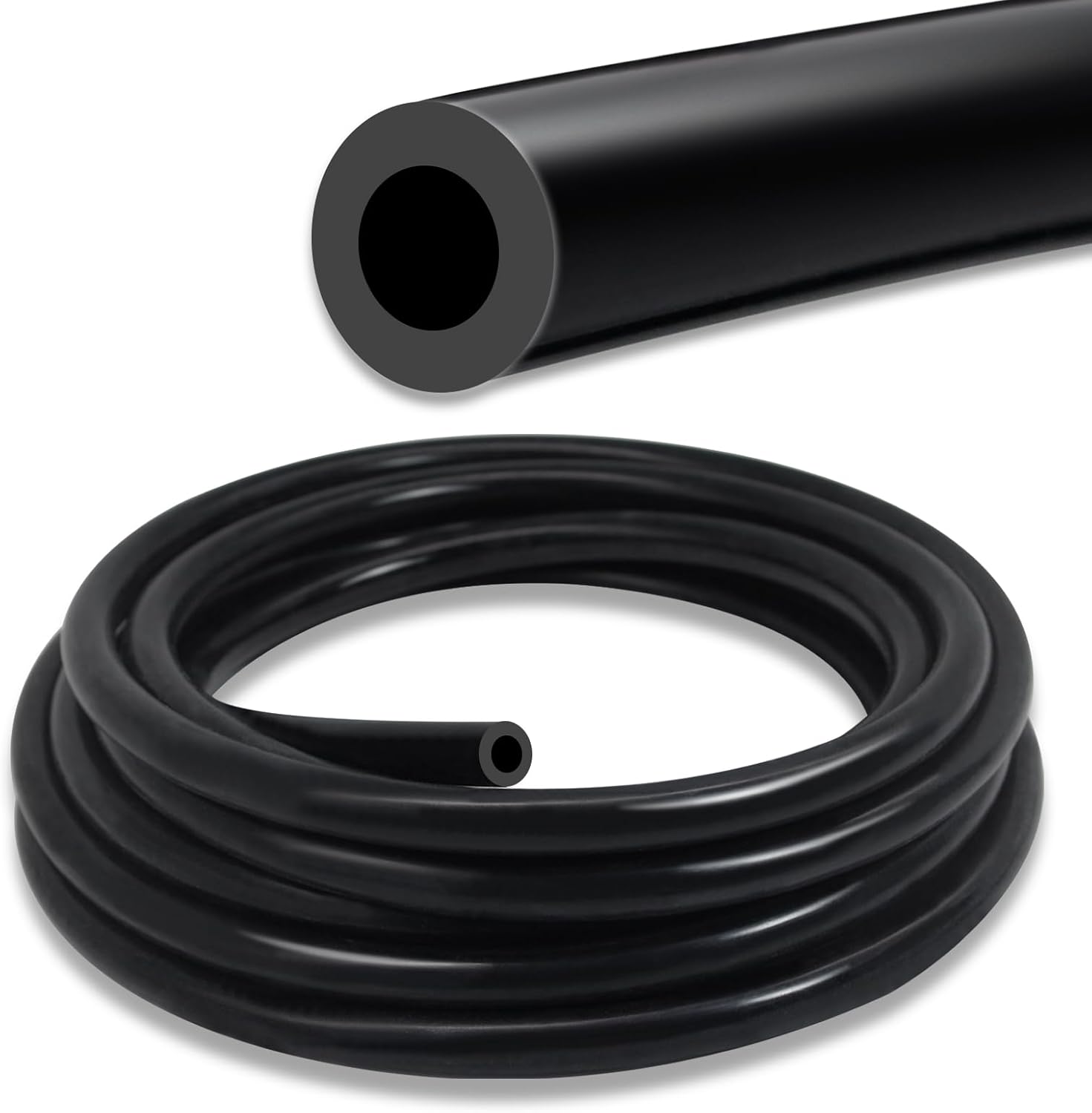 Vacuum Hose Automotive, 3/8""(10mm) ID Vacuum Hose, 10FT Vacuum Lines Automotive, 130PSI Max Pressure Silicone Vacuum Hose, Vacuum Tube Black., Va-10-10FT
