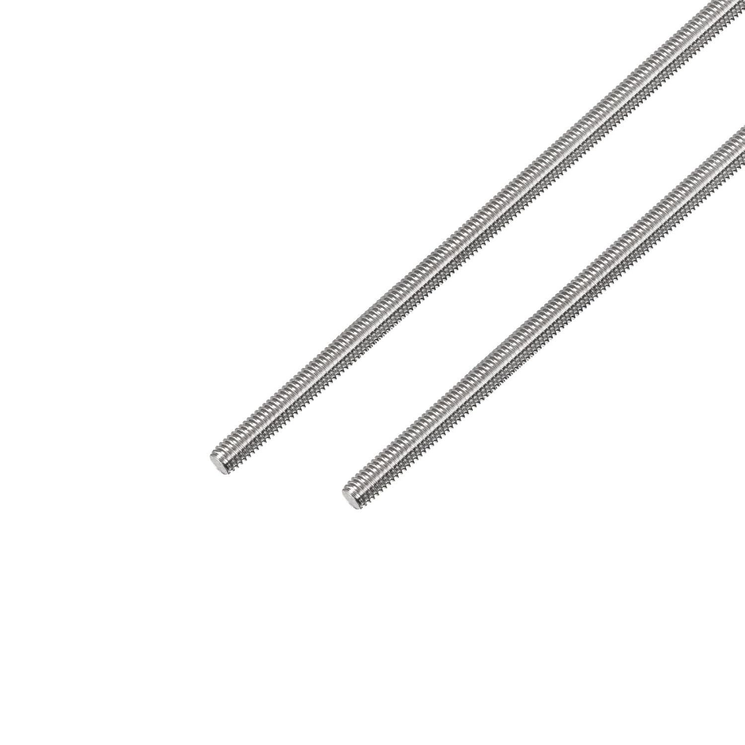 1/4"-28 Fully All Threaded Rod & Studs, 12" Length, 304 Stainless Steel Right Hand Fine Thread Screw for Furniture Anchor Bolts, Clamps, Hangers and U-Bolts 2 Pack