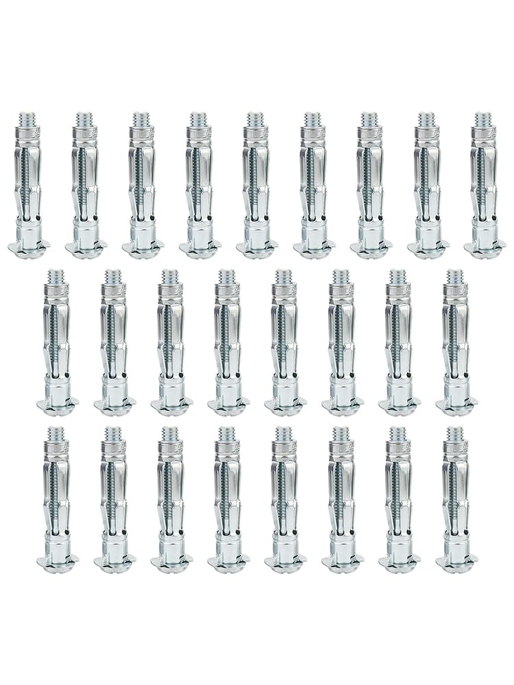 25pcs Hollow Wall Anchors,M4×38mm Molly Bolts for Drywall,Dry Wall Screw Anchor for Drywall Ceiling Gypsum Plasterboard Fixings,PlasterWall Anchors Plugs Expansion Bolt(Silver) - Image 9