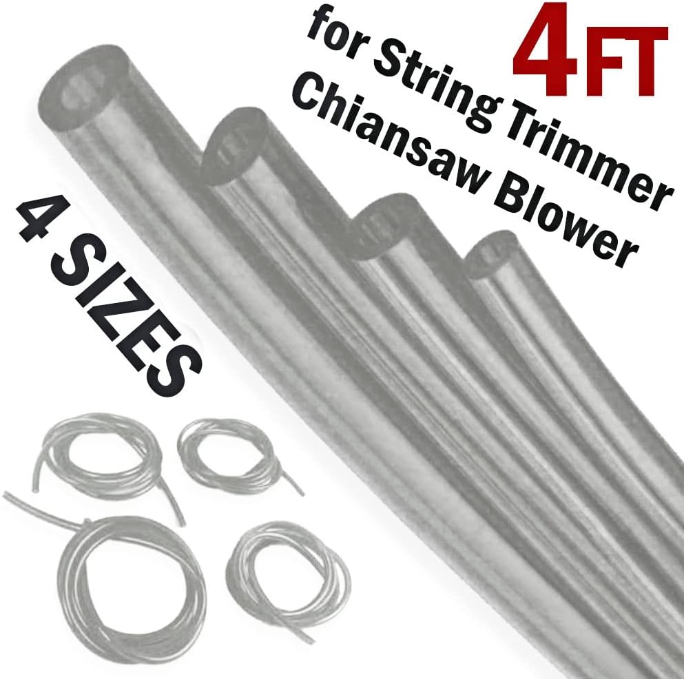 4 Sizes Petrol Fuel Gas Line Pipe Hose Tubing For String Trimmer Chainsaw Blower Lawn Mower and other Power Tools For 2 Cycle Small Engine Poulan, Craftman and more (Clear 4PC) - Image 6