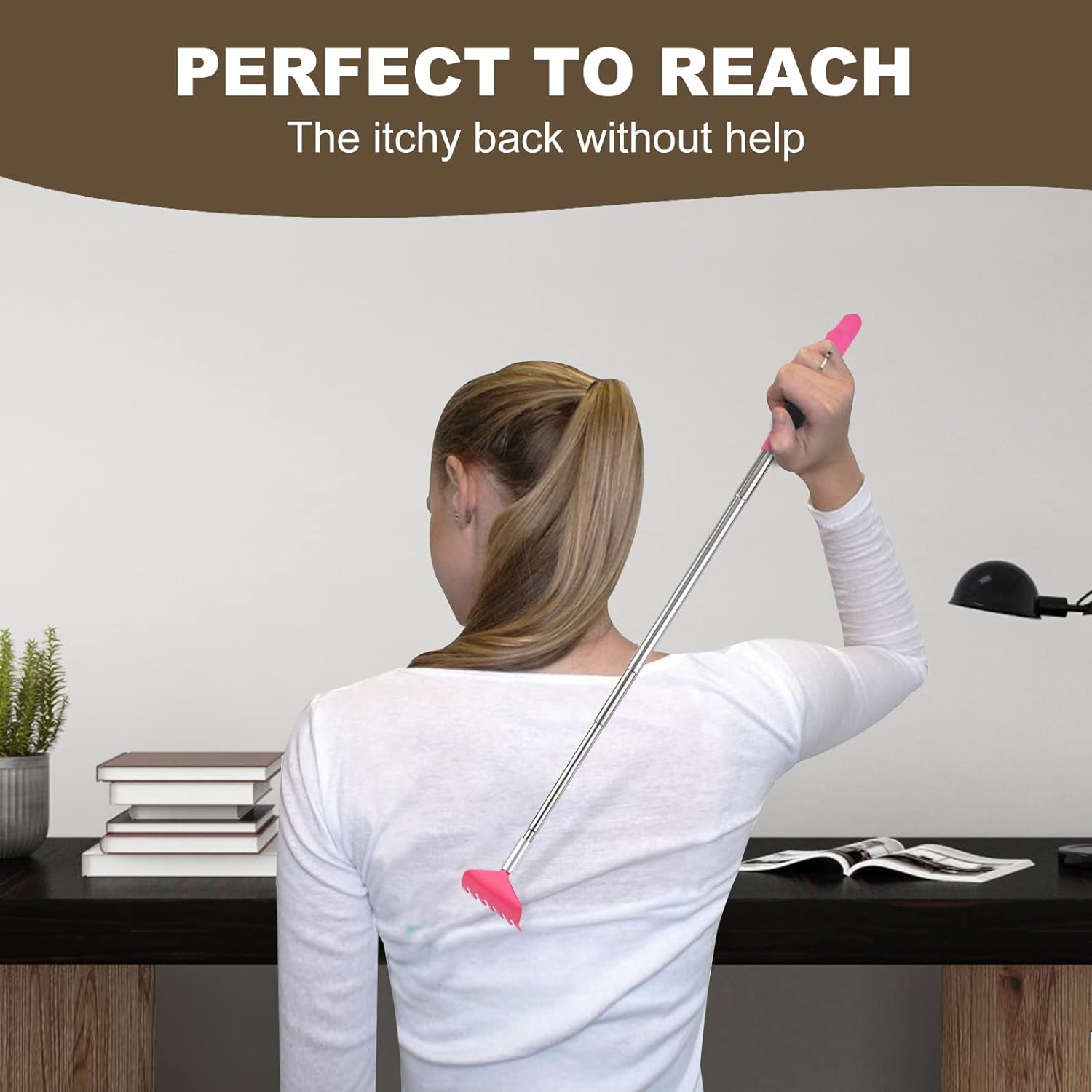 YIMICOO 3 Pack Extendable Back Scratcher, Stainless Steel Portable Telescoping Back Scratchers for Adults Men Women, with Rubber Handles - Image 3