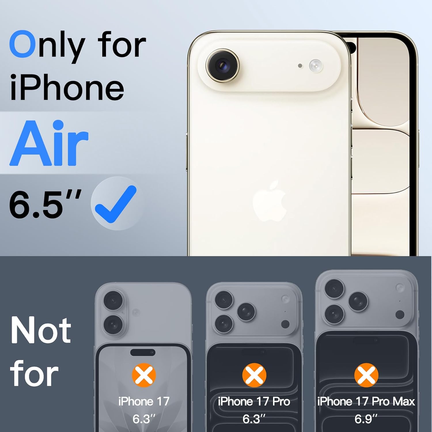 JETech Privacy Screen Protector for iPhone Air with Camera Lens Protector, Anti-Spy Tempered Glass Film, Easy Installation Tool, 6.5-Inch Display, 2-Pack Each - Image 2