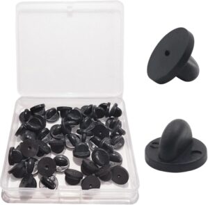 50pcs PVC Rubber Pin Backs, Pin Saf...