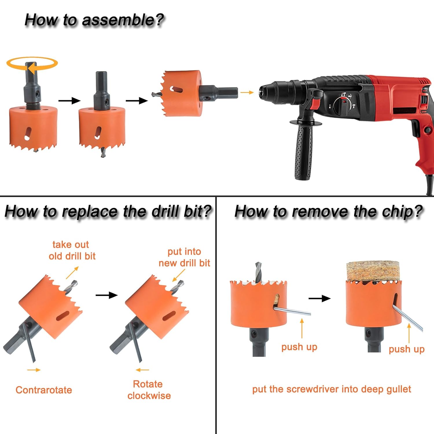 1-7/8 Inch Hole Saw with Arbor for Wood Metal Plastic, 1.875 in Bimetal Hole Cutter, Fast Chip Removal, Smooth Flat Drilling Edge - Image 5