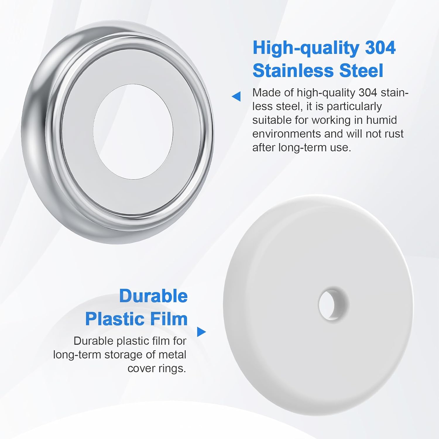 Metal Tub Spout Cover Ring, Stainless Steel Trim Plate for Tub Spout, with 1 Pcs Foam Gasket, 1-1/2 Inch ID and 3-5/8 Inch OD - Image 3