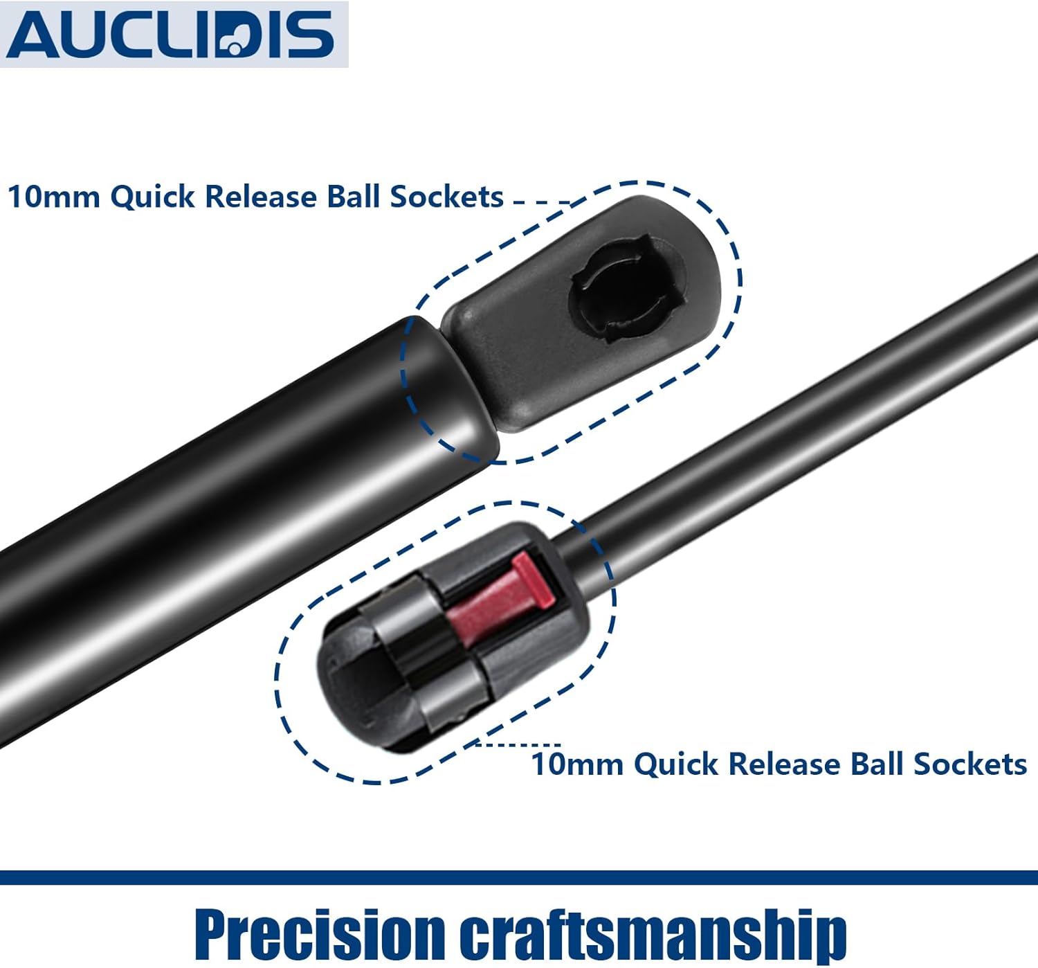 st270edi-45 27 Inch 45lb 200N Gas Struts Spring Shocks Lift Supports for Tonneau Cover Shell Pickup Bed Truck Undercover Top Topper Replacement Parts, ST270P45EZ10, st270edi2-45, Set of 2 by AUCLIDIS - Image 5