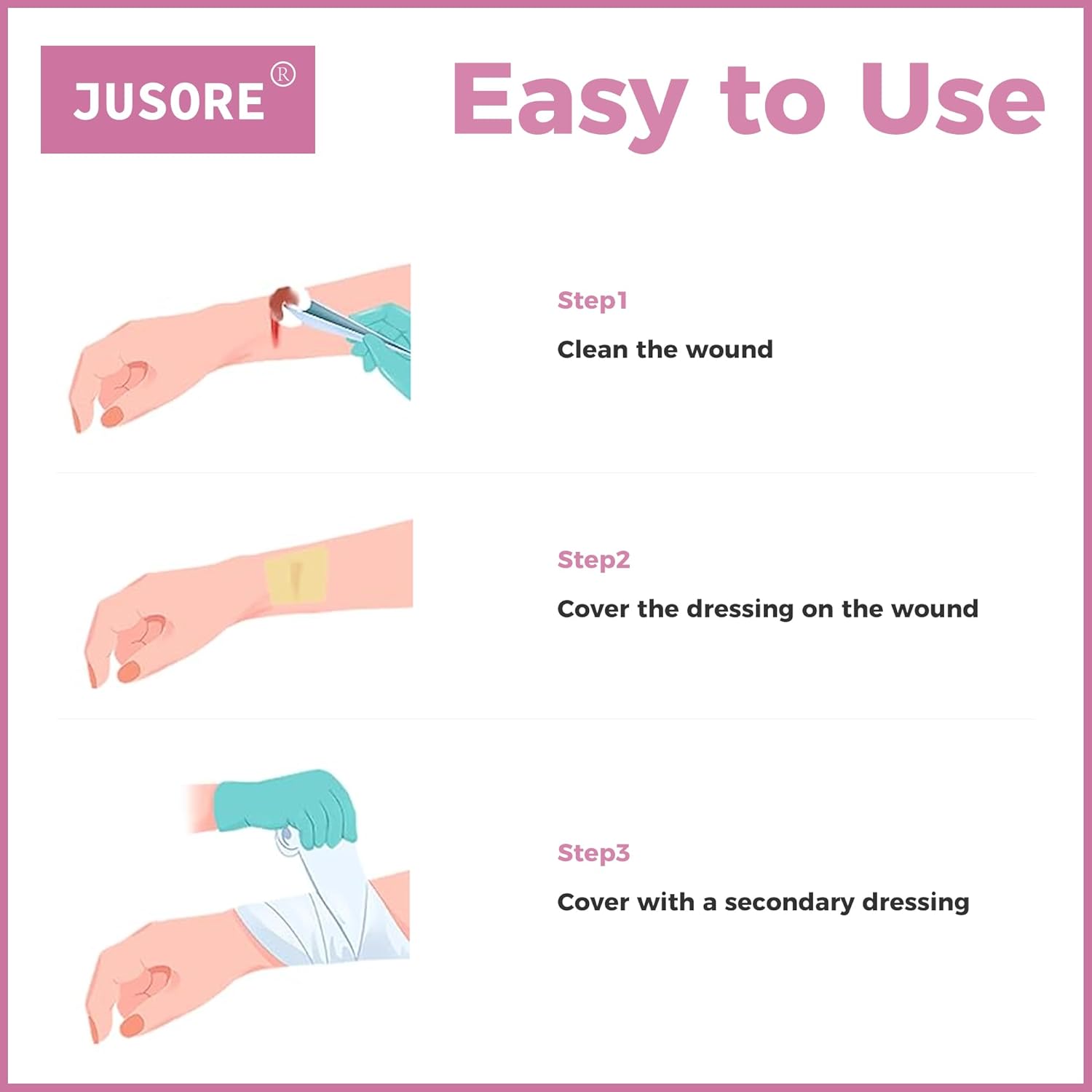 JUSORE Xeroform Petrolatum Dressing - FSA-HSA, 5"x9", Medical Non Stick Gauze Pads, Soft Mesh Gauze Patch for Wound Care, Burns, Lacerations, Skin Grafts & Surgical Incisions, 7 Individual Pack - Image 3