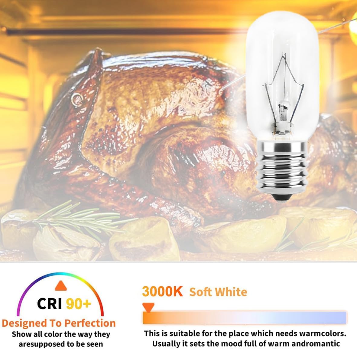 Microwave Oven Light Bulb 40W 125V E17 Replacement for Under Hood/Over-The-Range Microwaves - Compatible with Whirlpool, Maytag, GE, Amana (Models: 8206232A, 1890433, 8206232, AP4512653) - Image 6