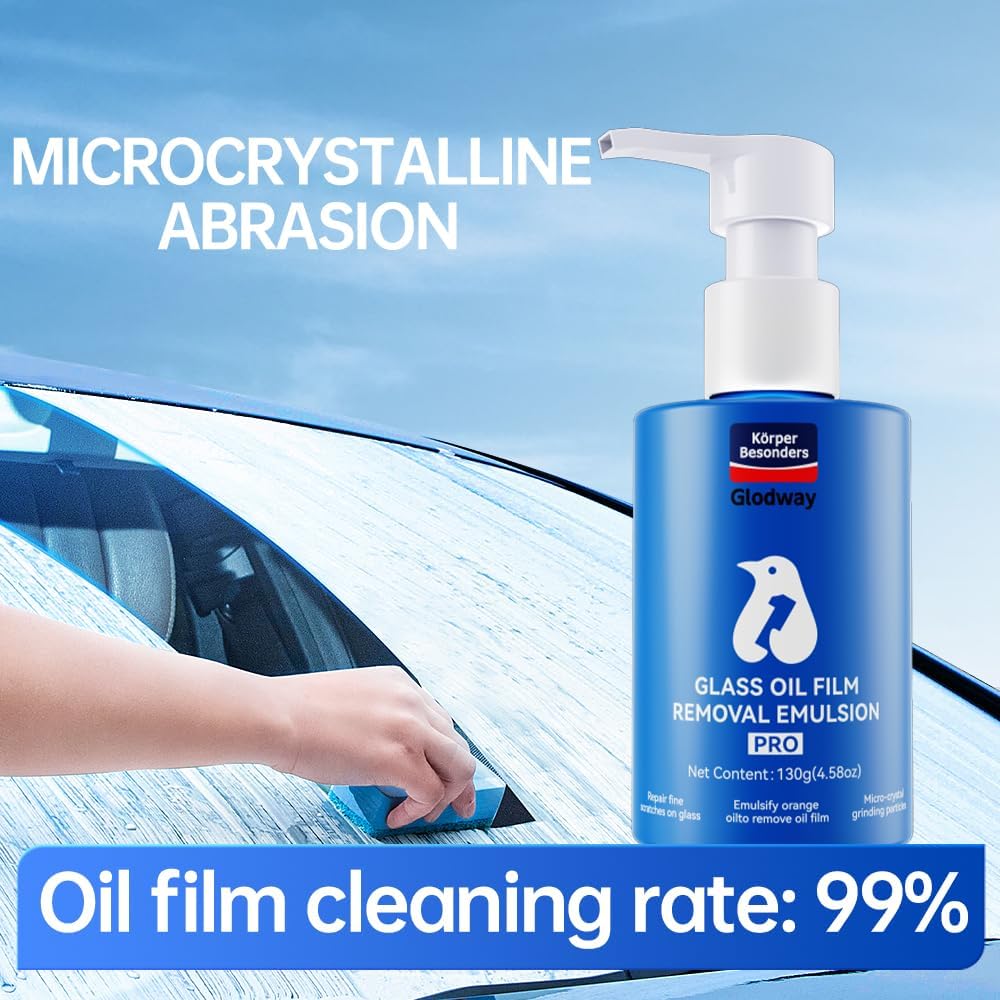 Glodway Glass Cleaner For Car Windshield,Oil film Remover, Streak-Free Shine on Automotive Windows, and Mirrors, Ammonia Free, for Auto and Home,4.58 OZ - Image 3