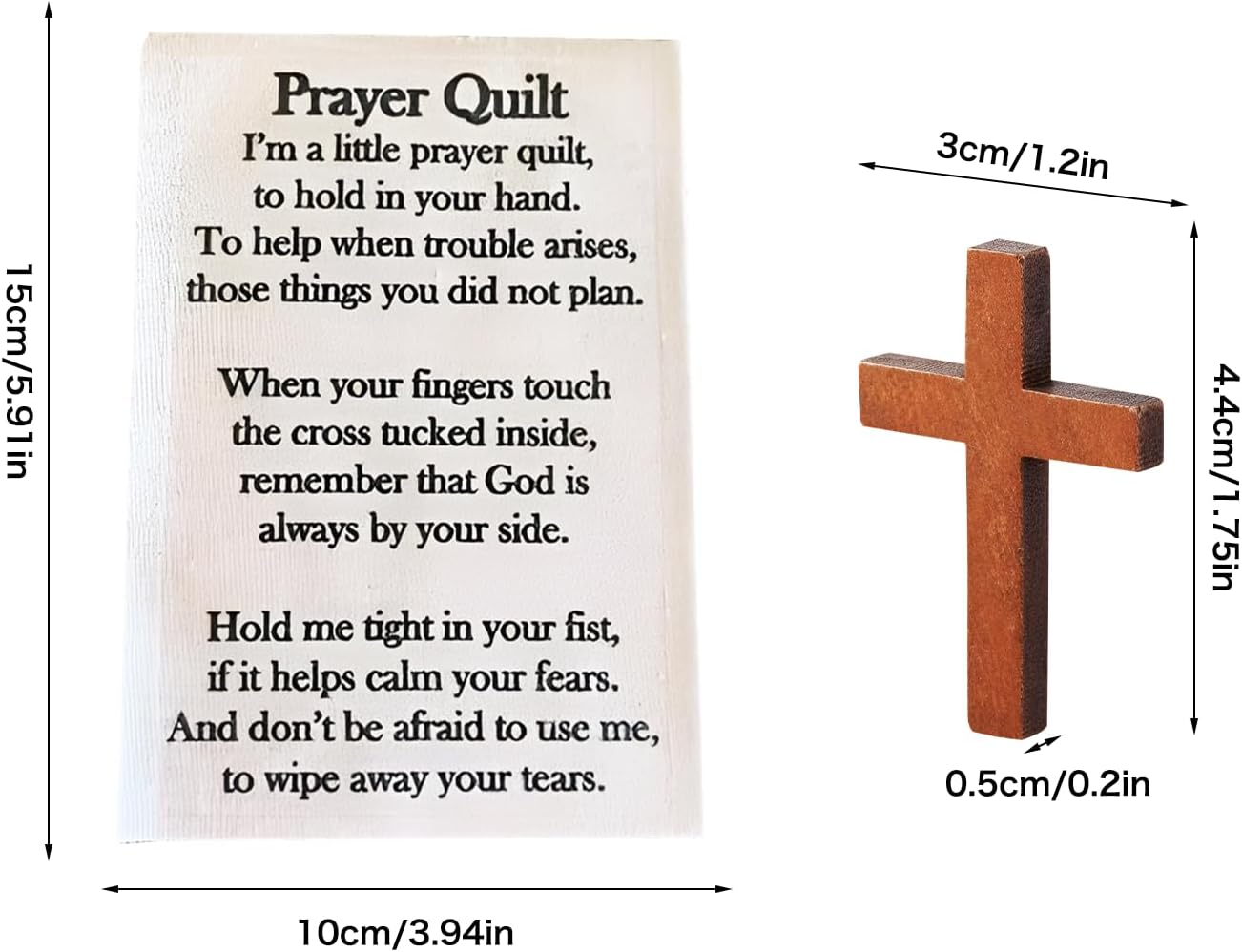 Prayer Quilt with Cross Inside - Pre-Cut Fabric Panel for Pocket Prayer Quilts, Inspirational Christian Sewing Panel for Crafts, Religious Gifts for Friends & Family(10PCS) - Image 6