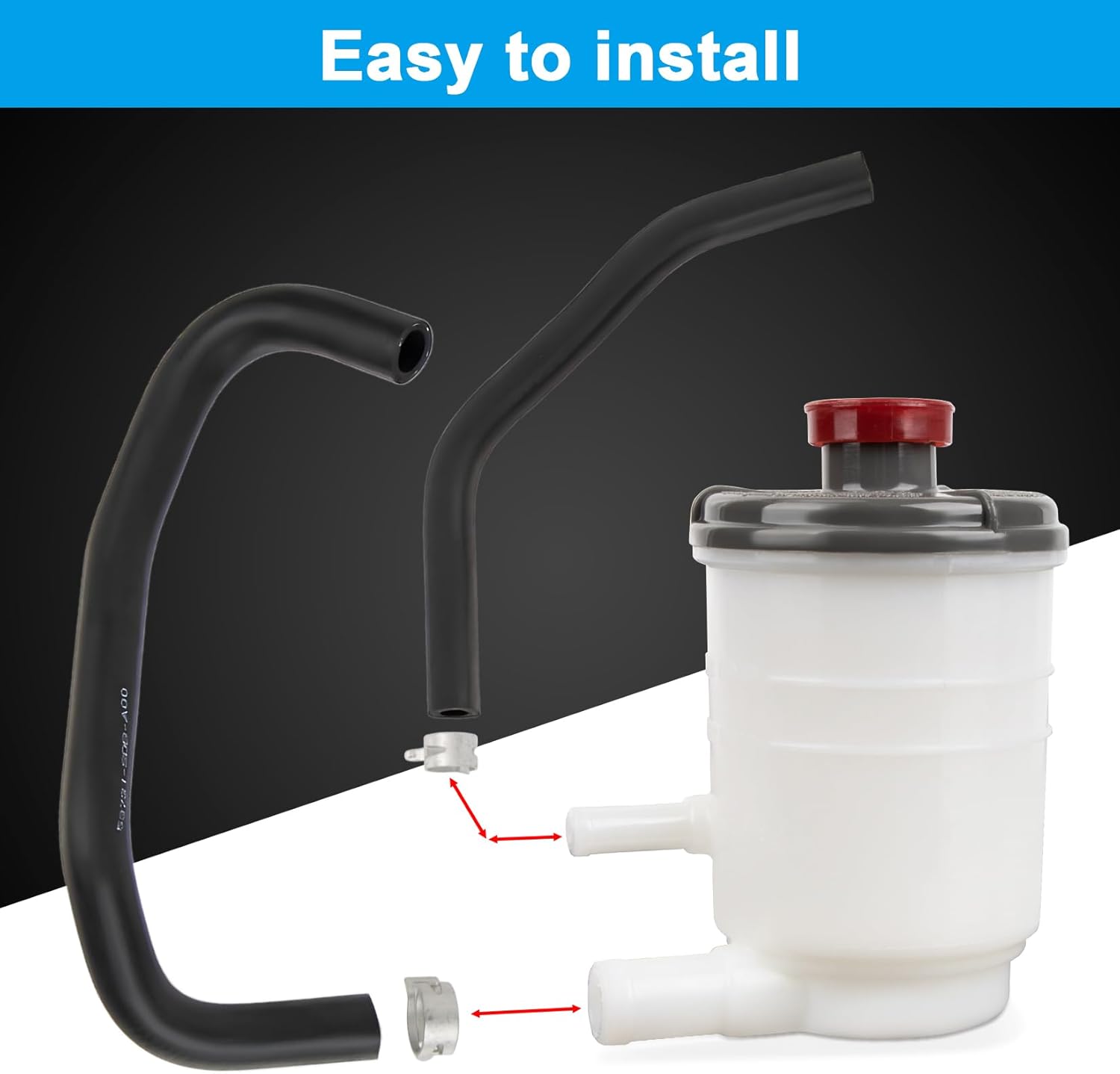 53701-SDA-A01 Power Steering Pump Reservoir + Suction & Return Hose Compatible with Honda Accord 2003 2004 2005 2006 2007 2.4L/3.0L Replace 53701-SDA-A01, 53731-SDA-A00, 53733-SDA-A01 - Image 4