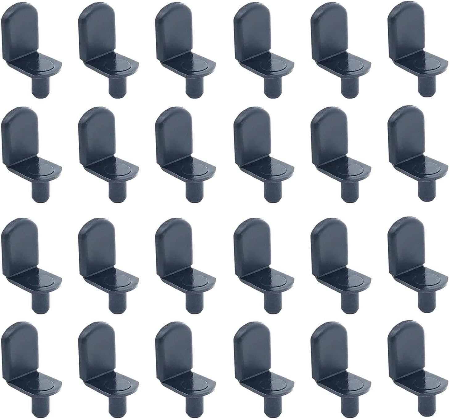 Shelf pins, 40pcs L-Shaped Clips 1/4 Inch Shelf Support Pegs for Glass Supports, with Rubber Sleeve Black - Image 6