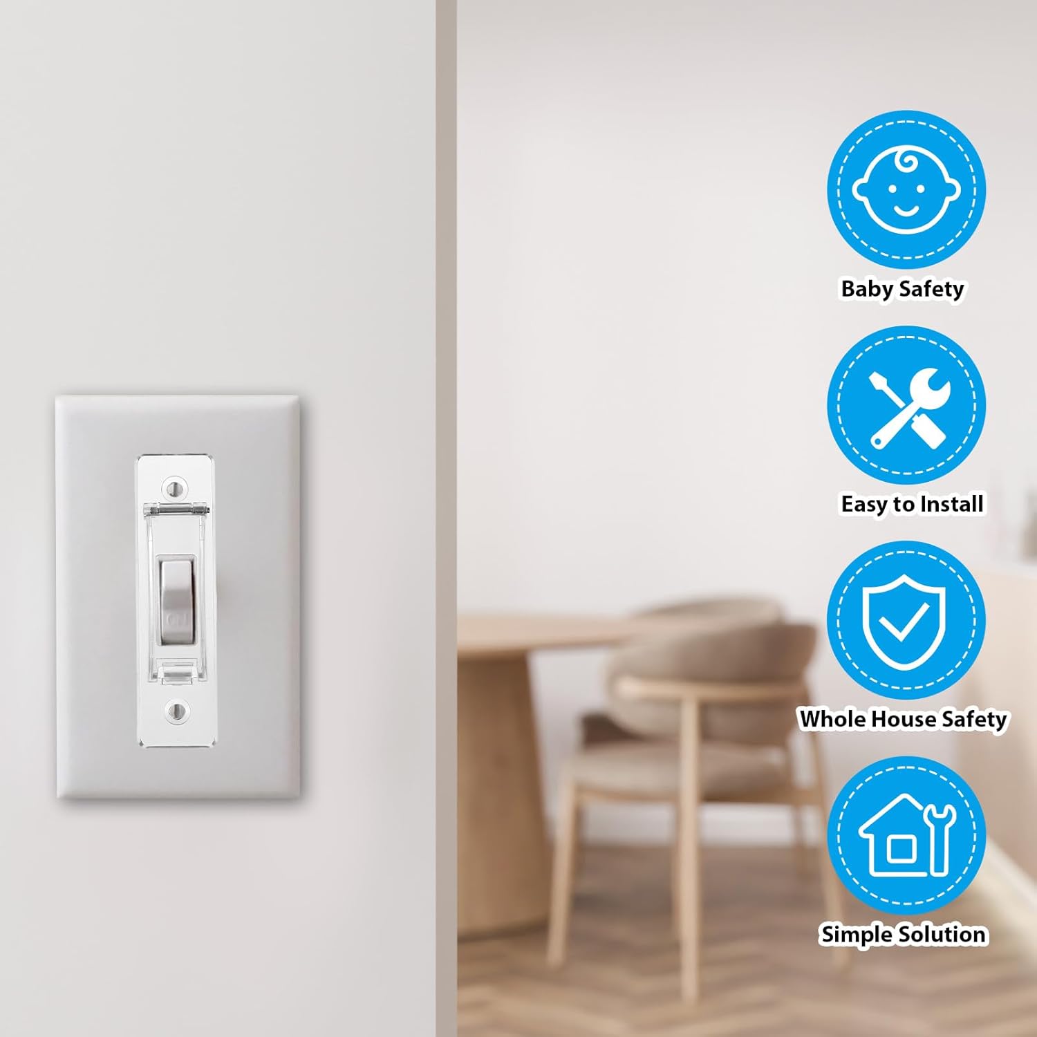 4 Pack Light Switch Guard Cover Wall Switch Guards ChildProof Wall Switches Guard Keeps Plate Covers for Toggle Style Protect Your Lights from Being Accidentally Turned On or Off - Image 4
