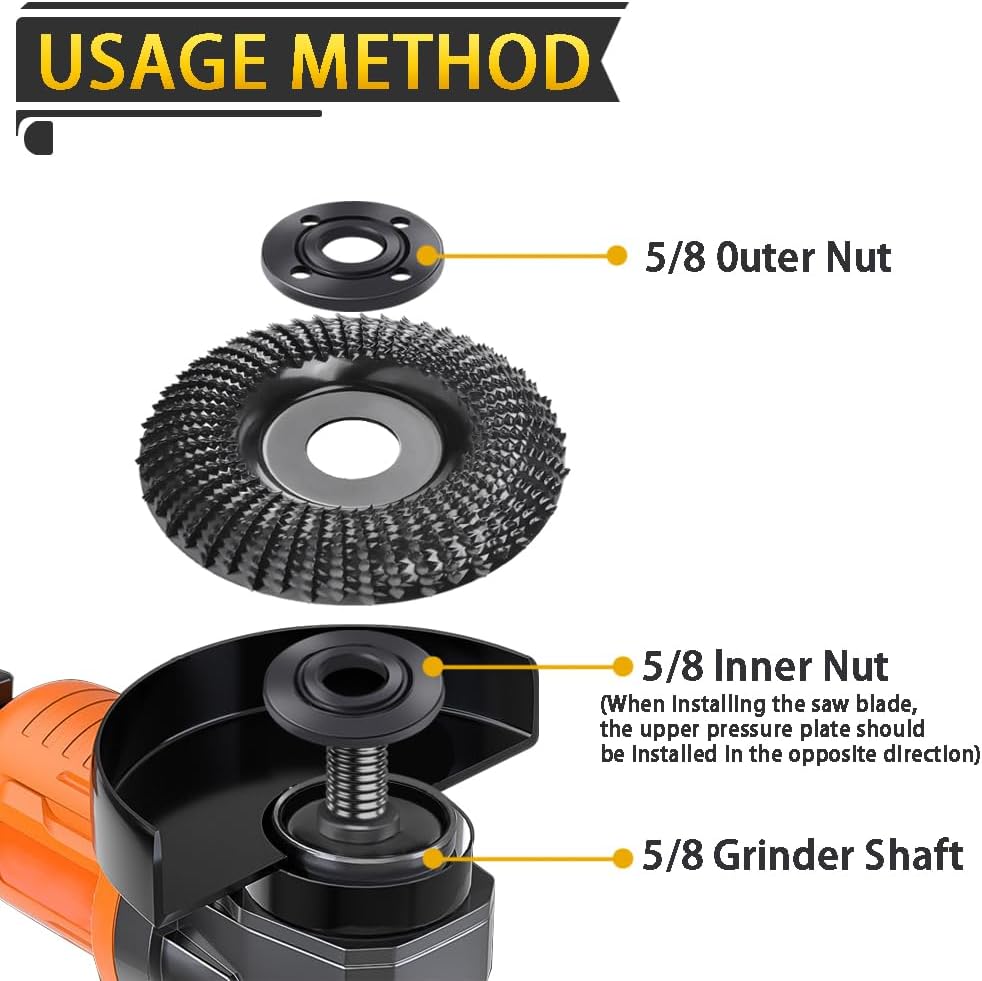 7PCS Angle Grinder Nut Angle Grinder Flange Wrench, Premium Flange Metal Lock Nut with Storage Bag, Compatible with Milwaukee Makita Metabo Dewalt Bosch Ryobi Decker 4.5" 5" 5/8-11 Replacement Part - Image 4