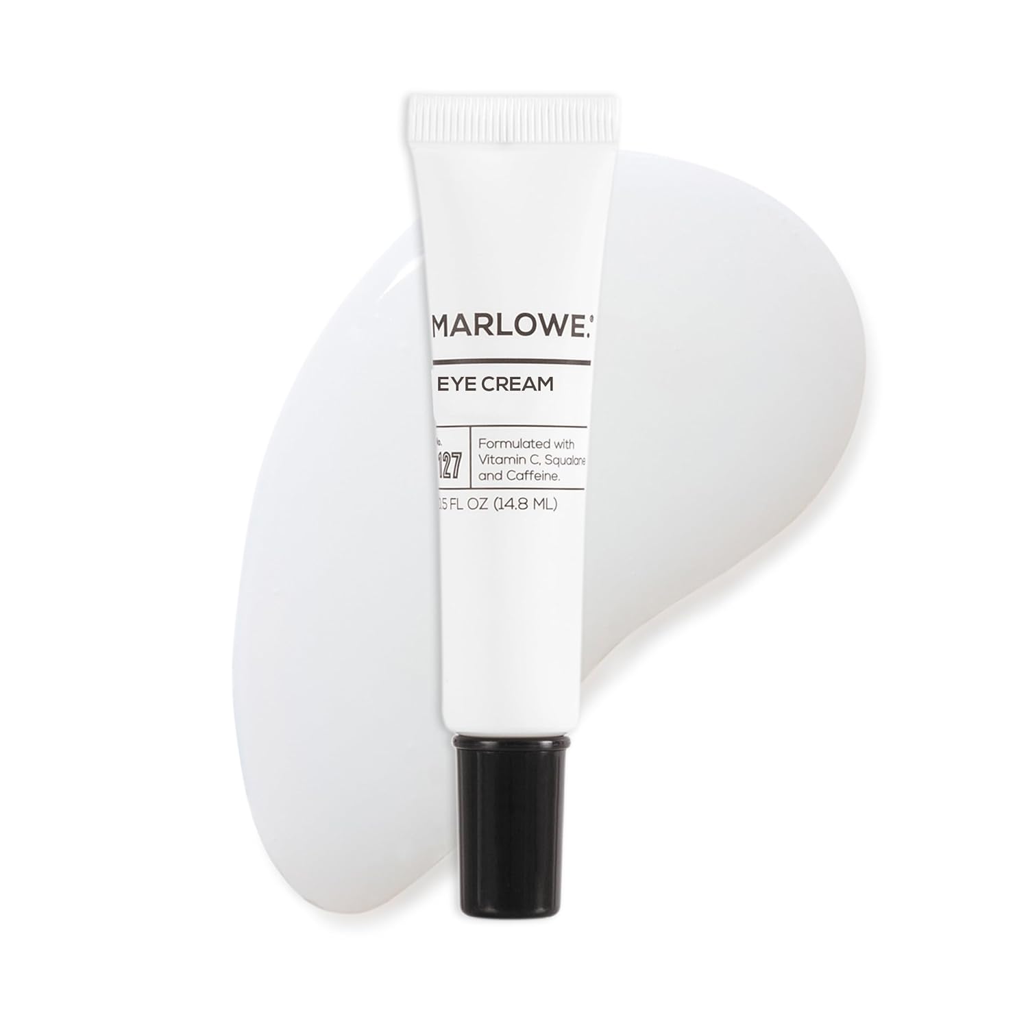MARLOWE. Eye Cream for Dark Circles and Puffiness, 0.5 oz, Moisturizing, Revitalizing Men's Under Eye Skin Care, Brightens Skin, Clean, Vegan Formula, Vitamin C, Caffeine & Squalane, Fragrance Free