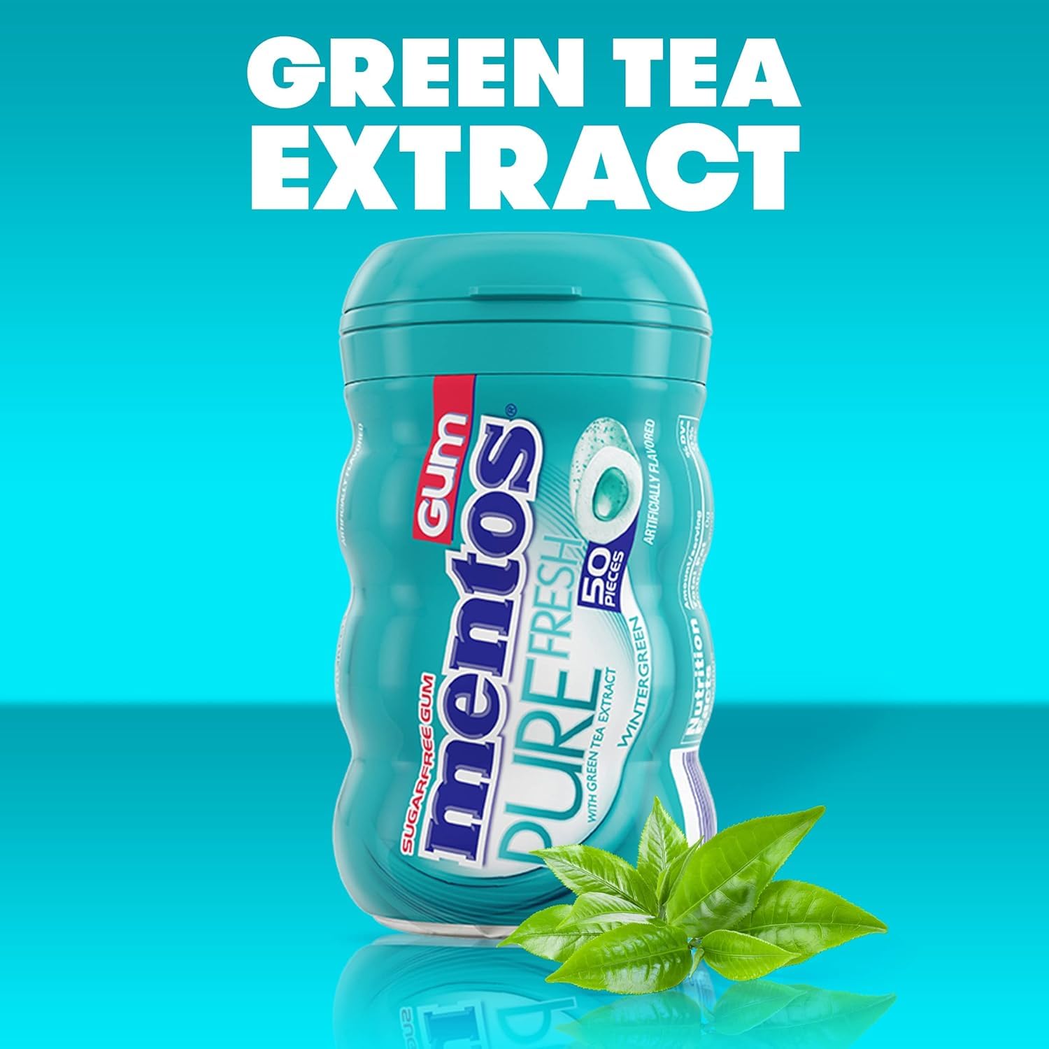 Mentos Pure Fresh Sugar-Free Chewing Gum with Xylitol, Wintergreen, Bulk, 50 Count (Pack of 6) - Image 5
