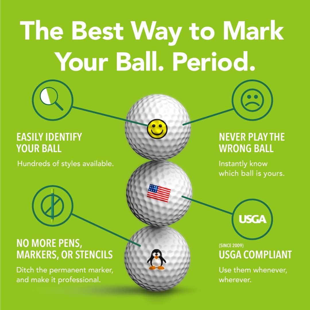 Golfdotz - USGA Rule Conforming Novelty Golf Ball Markers, Golf Ball Stickers for Marking Balls, No More Smears from Stamps, Gifts for Golfers, Dads, and Retirees, (Creatures Collection; 18-32 Count) - Image 3