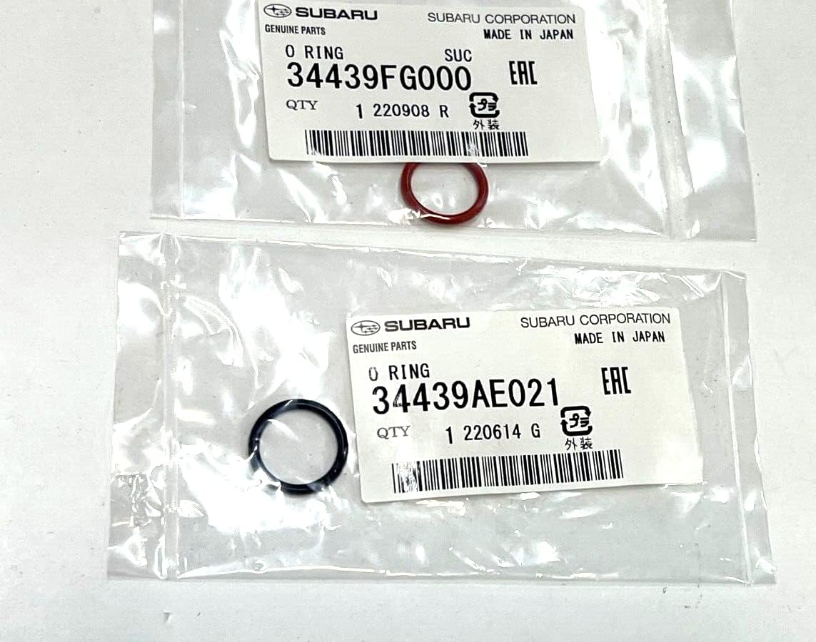 Subaru Genuine Power Steering Pump Rubber Inlet & Outlet O-Ring Seals for P/S Hi Pressure Hose 2 PCS KIT 34439FG000 34439AE021