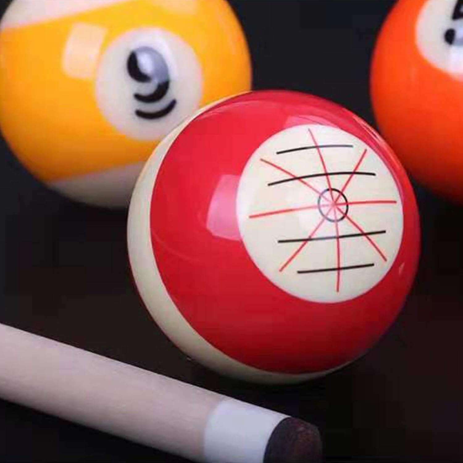 Billiards Pool Cue Ball, 2-1/4"/57.2mm Phenolic Resin Practice Training Aid with Precision Target Markings, Dual-Sided 8-Ball Spin & Angle Training for Beginners & Advanced Players - Image 9