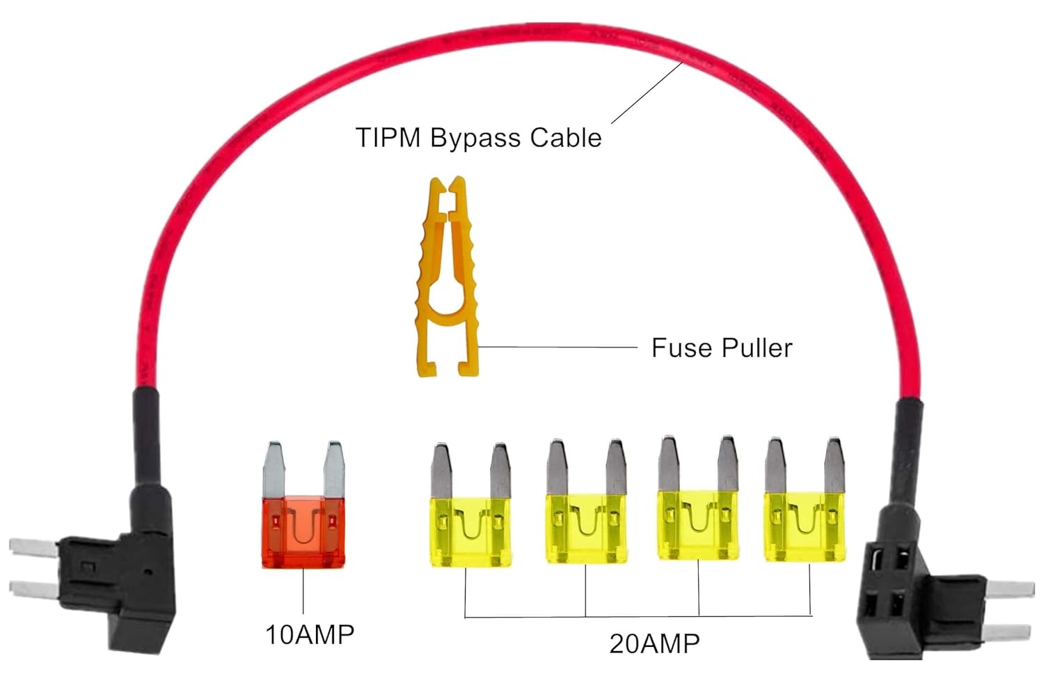 TIPM Bypass Cable, Fuse Holder Fuse Adapter,Repair Fuel Pump Relay Bypass Cable Compatible with Dodge Ram 1500 2500 3500 Jeep Chrysler VW 2007-2016, 14AWG Wire/20AMPs Replace CBWPR091AA - Image 2