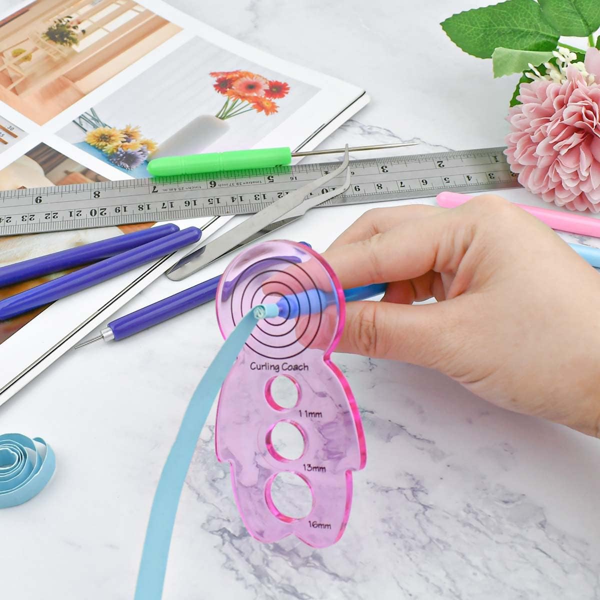 12 Pcs Paper Quilling Slotted Tool Paper Curling Tools Kit Quilling Needle Pen for Art Craft Different Size DIY Paper Cardmaking Project Rolling Multifunction Slotted Quilling Tool Set Handmade Tools - Image 7