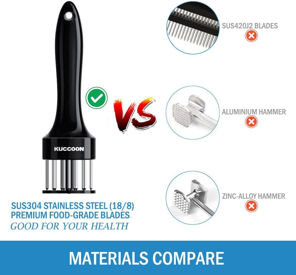 Meat Tenderizer Tool Stainless Steel Needle Ultra Sharp 24 Blades Tenderizer Tool for Tenderizing Beef Chicken Steak Veal Pork - Image 4