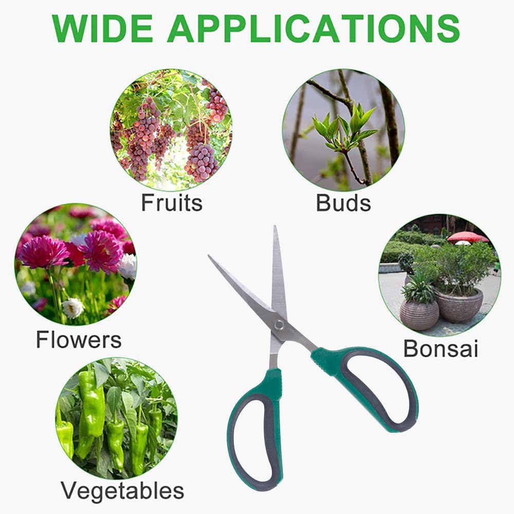 6-Inch Stainless Steel Garden Bonsai Pruning Shears with 40mm Straight Blade Pruners, Anti-Slip Softgrip Micro-Tip Snip - Image 5