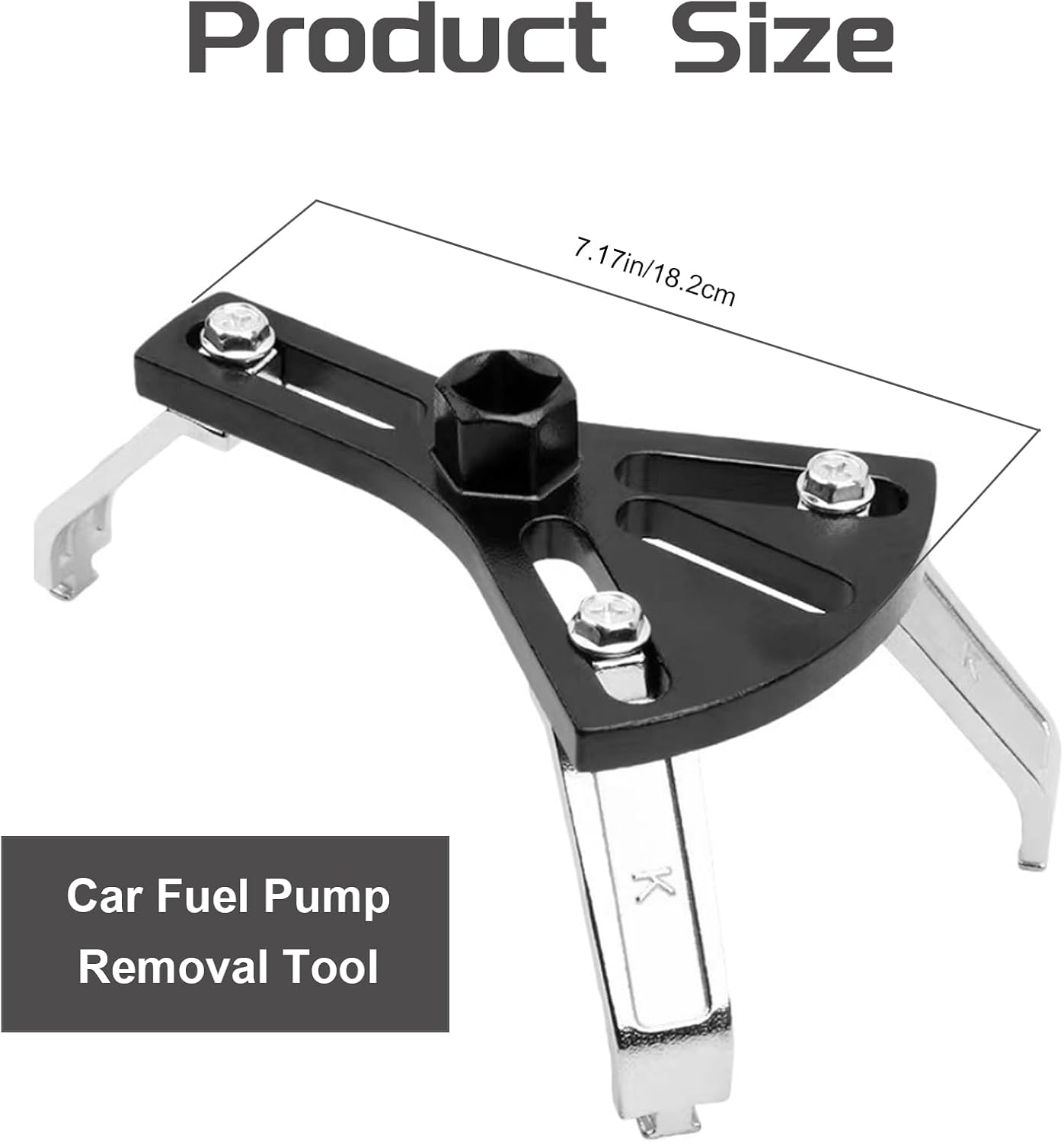 Car Fuel Pump Removal Tool, Adjustable Fuel Pump Lock Ring Tool, Car Fuel Lid Tank Cover Collar Ring Spanner, Universal 5.31" to 7.17" Fuel Tank Repair Tool - Image 2
