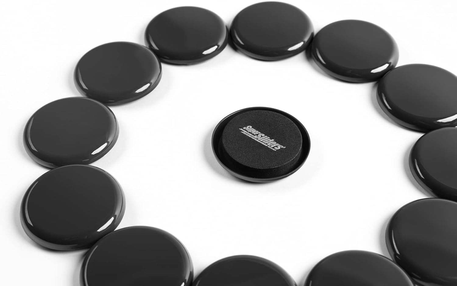 Super Sliders 2-1/2" Round Reusable Furniture Sliders for Carpet, Anti-Slip Protective Furniture Moving Pads for Beds, Sofas, Dressers, Set of 8, Black - Image 8
