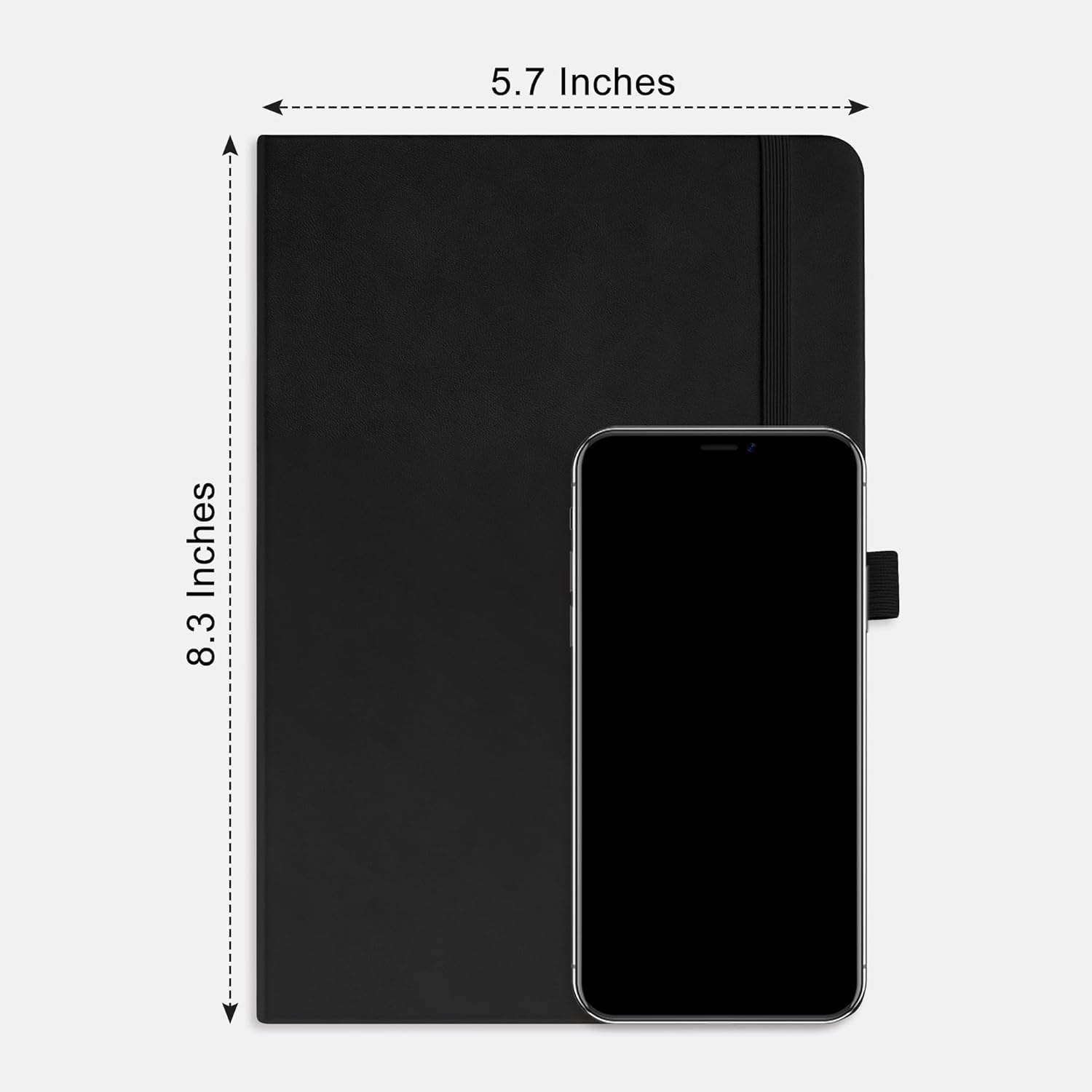 RETTACY Dotted Journal Notebook, 192 Pages, A5 Medium Size (5.7'' x 8.3''), Leather Hardcover, 100 GSM Thick Paper, for Journaling, Planning, Tracking (Black) - Image 8