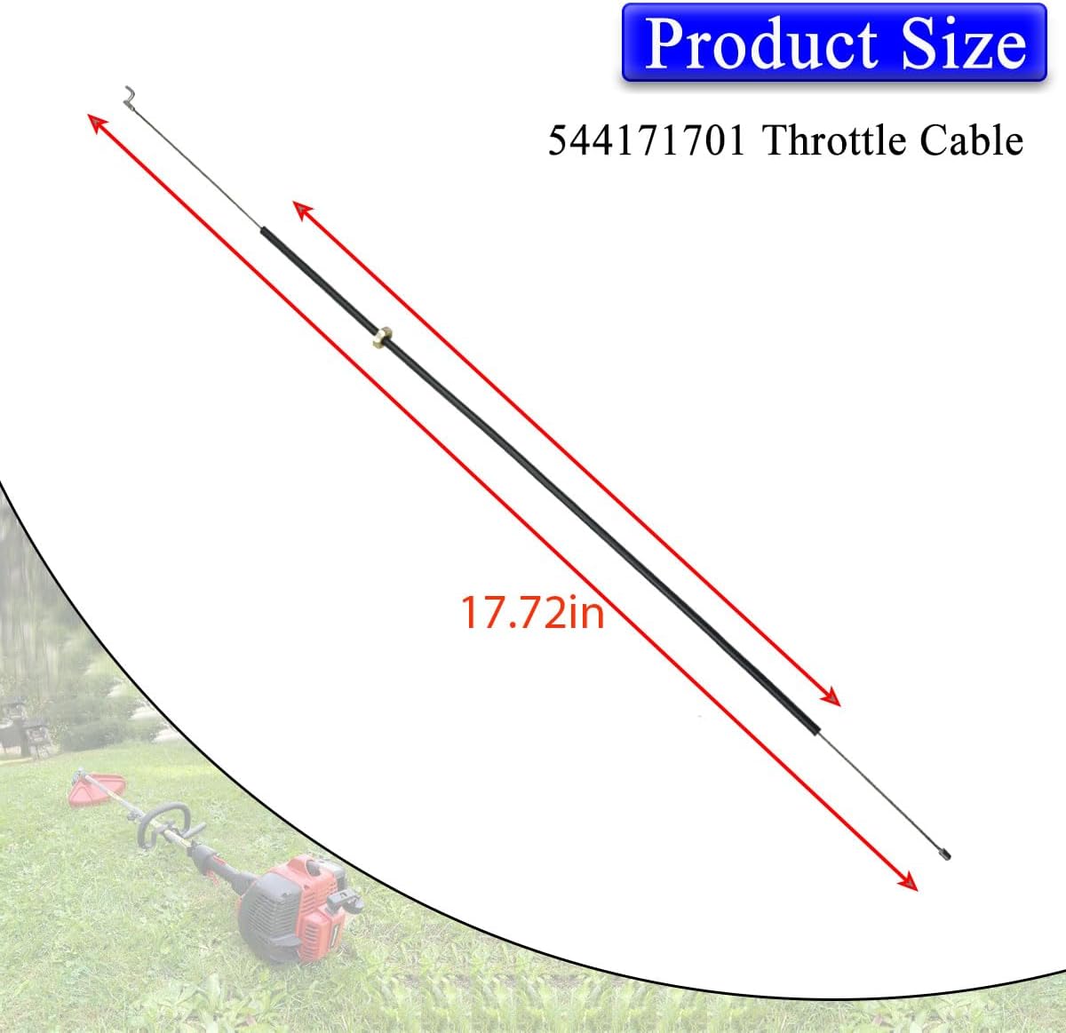 544171701 Throttle Cable for Husqvarna Jonsered Trimmer Mower - Replaces 503878601 503878602 537052501 544 17 17-01 - Image 7