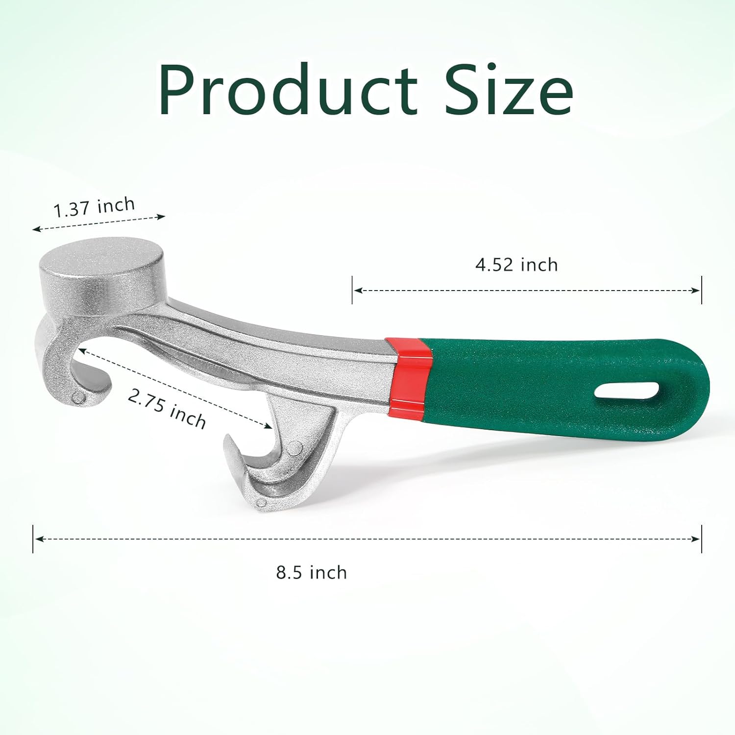 Bucket Opener Tool 5 Gallon, 1 Pcs 8.5 Inches Bucket Lid Open Wrench, Aluminum Alloy Paint Pail Can Remover Tools with Non-slip Rubber Grip for Industrial and Home Use - Image 3